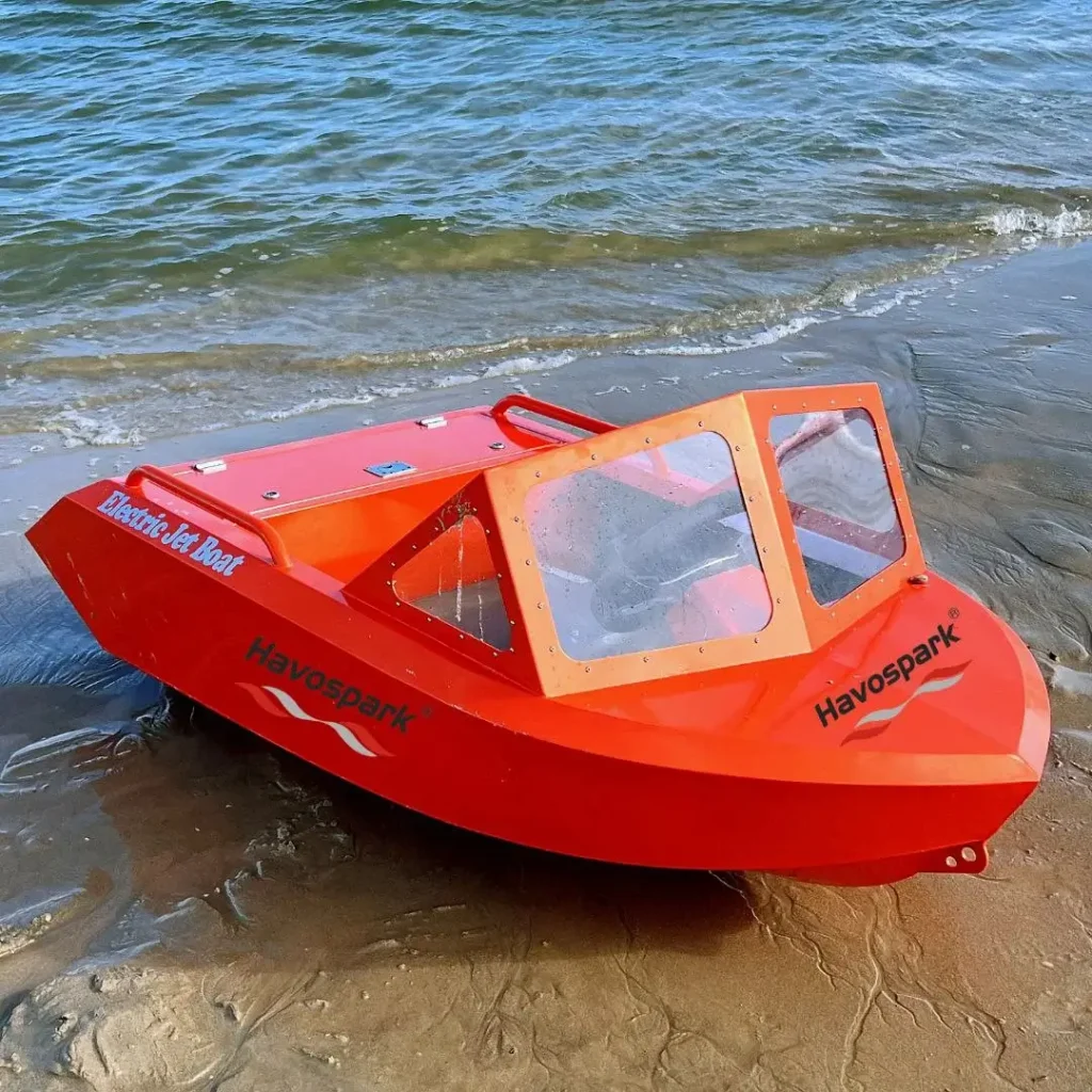 Havospark mini jet boat on calm water