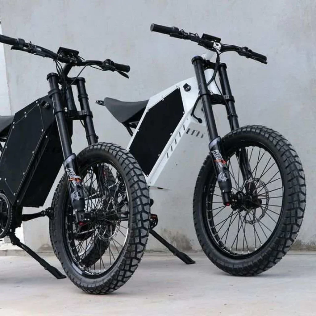 Stealth Bomber electric bike on turtle tires, the model this Stealth Bomber kickstand fits