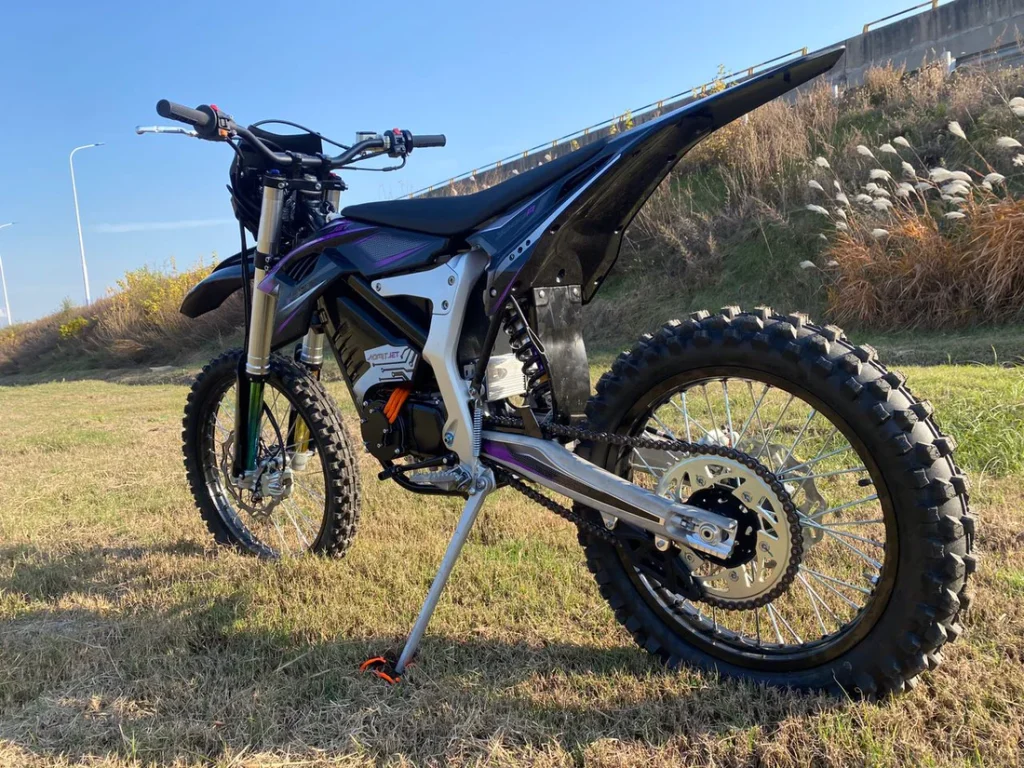 AdmitJet Armor electric dirt bike in purple